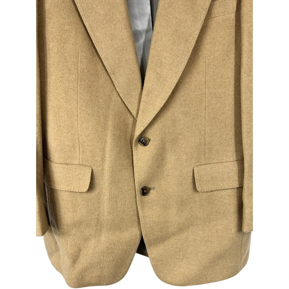 Hart Schaffer & Marx Men's 100% Camel Hair Blazer Size 40 Vintage Classic Casual